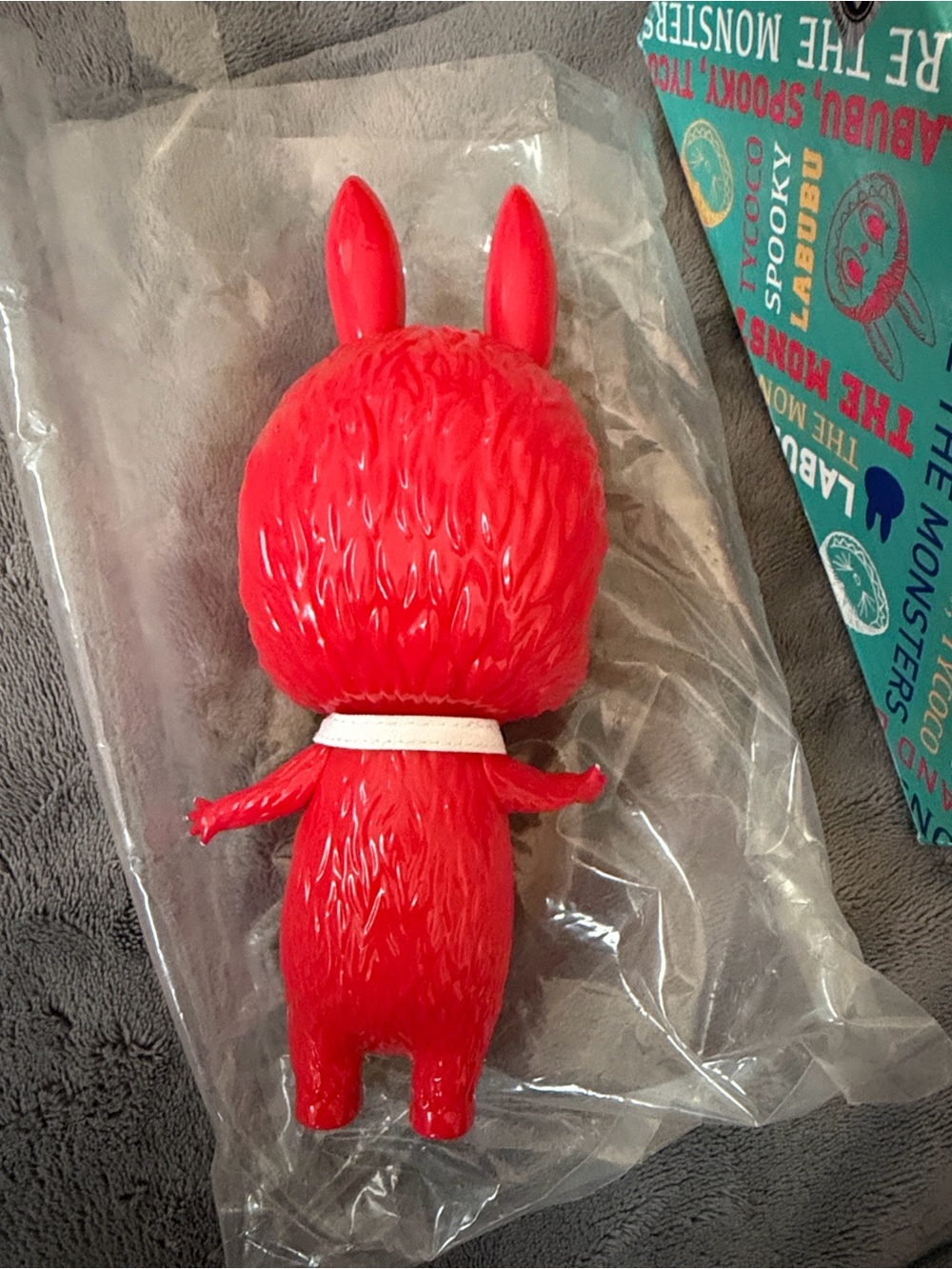 Labubu Well series Red 200% with black bow tie. How2works. - Picture 2 of 7